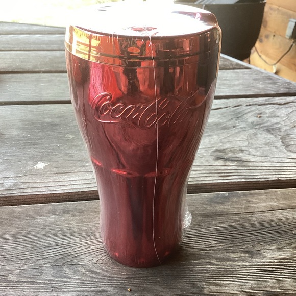 Coca Cola Metallic Red Cold Drink Tumbler - Picture 1 of 3